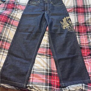 South Pole Dark Blue Relaxed Jeans with Gold Embroidery